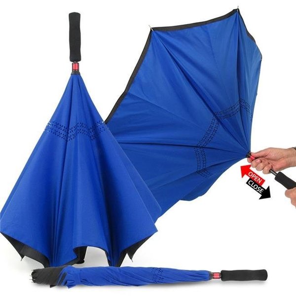 Rainworthy RainWorthy 290-REVKR 46 in. Inverted Umbrella - Blue & Black; Case of 30 290-REVKR